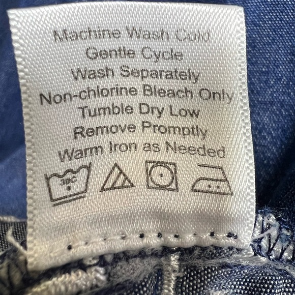 National | Prairie Vintage Style Embroidered Chambray Midi Dress | M - Picture 10 of 10